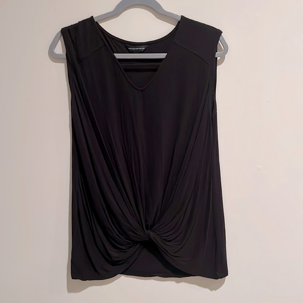 Rock & Republic black tank with twist front detail